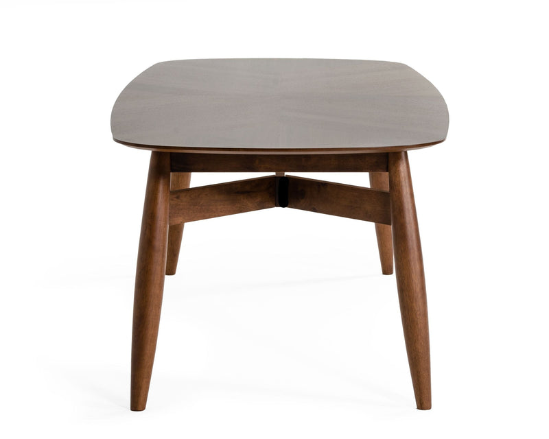 Ackley - Modern Walnut Rectangular Dining Table — view 2