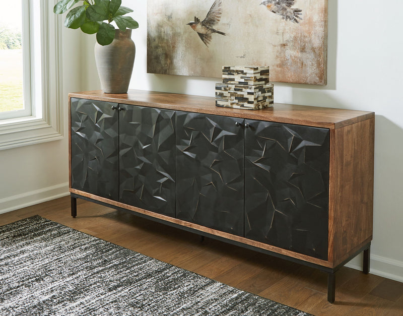 Dorannby - Accent Cabinet - Black / Brown - R&R Furniture Gallery (Fountain Valley, CA)