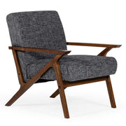 Candea - Mid-Century Walnut and Grey Accent Chair — view 5