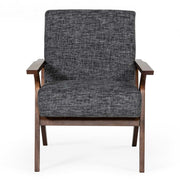Candea - Mid-Century Walnut and Grey Accent Chair — view 4