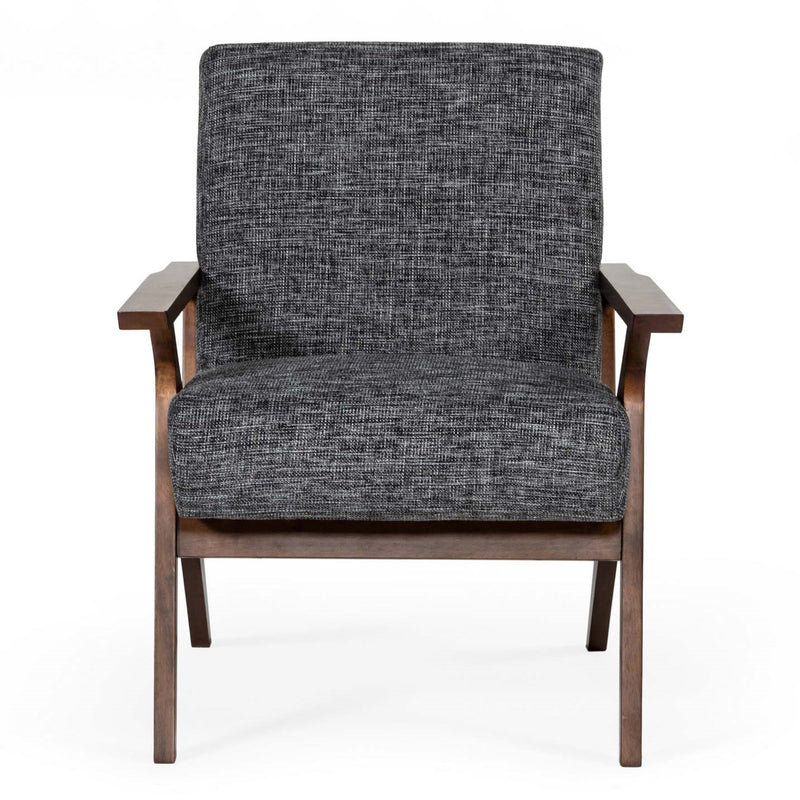 Candea - Mid-Century Walnut and Grey Accent Chair — view 4