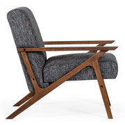 Candea - Mid-Century Walnut and Grey Compact Loveseat — view 5