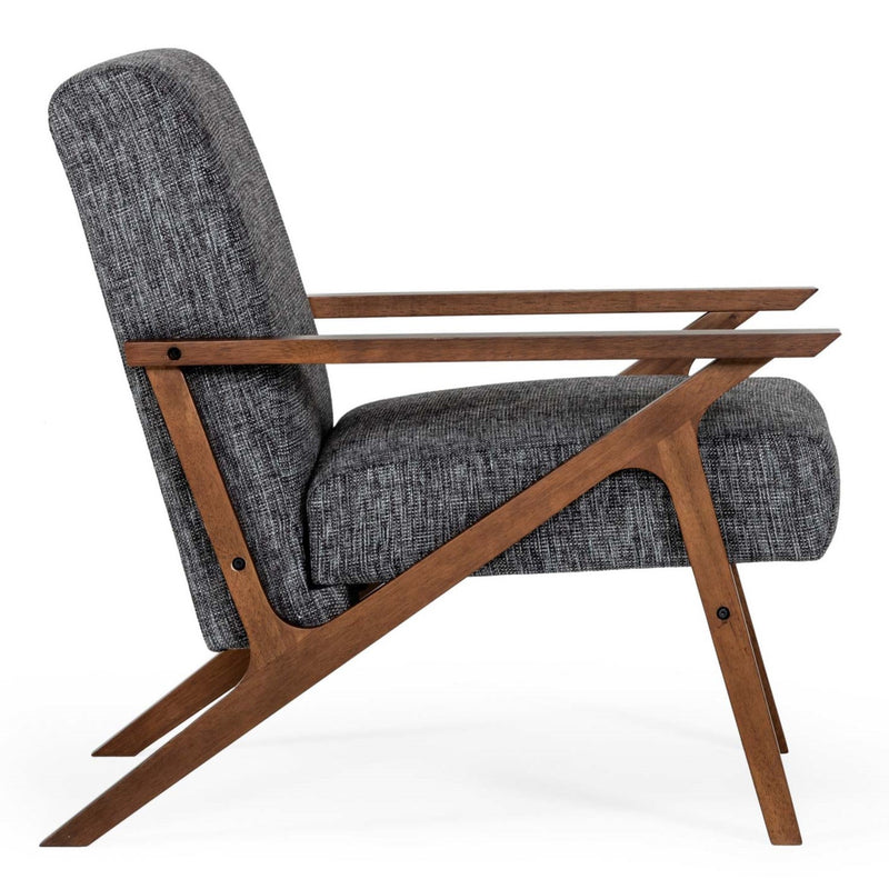 Candea - Mid-Century Walnut and Grey Compact Loveseat — view 5