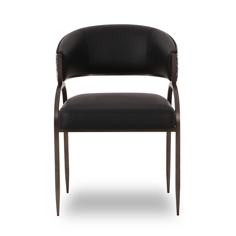 Tatum - Vegan Leather 2-Tone Dining Chair - R&R Furniture Gallery (Fountain Valley, CA)