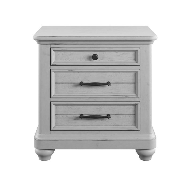 3 Drawer Nightstand With USB - Gray - Wood - R&R Furniture Gallery (Fountain Valley, CA)