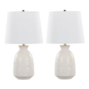 Lumi Source Claudia contemporary lamp set of 2 with sleek modern design and neutral-colored shades on a minimalist table.