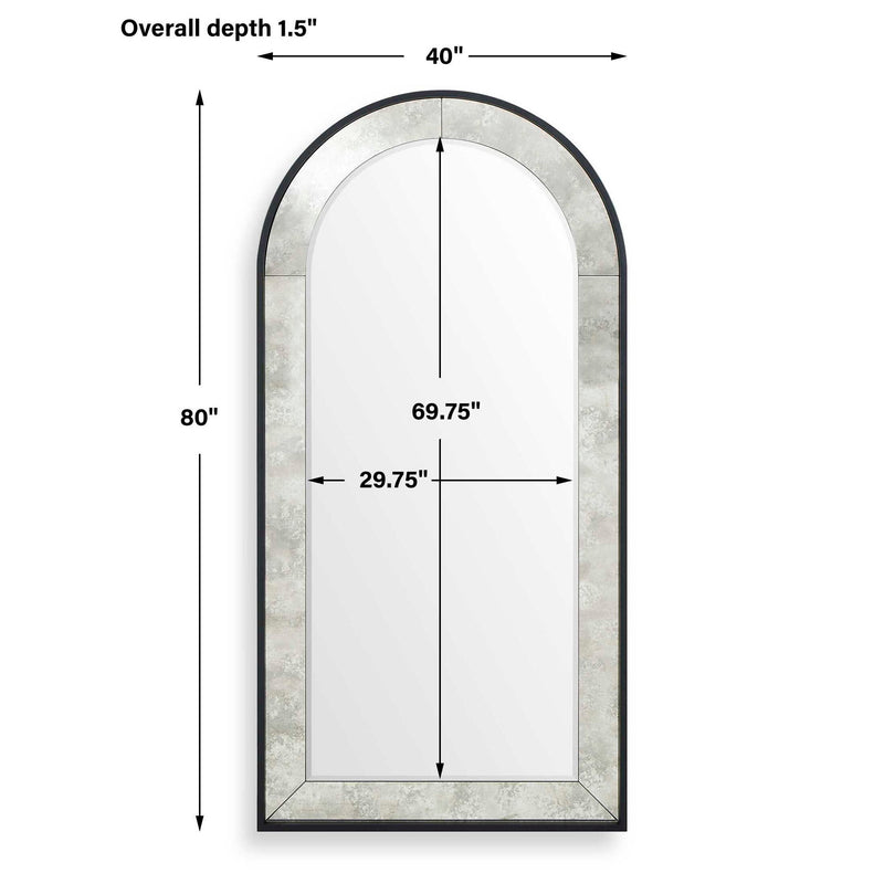 Marlowe - Antique Arch Mirror - Black