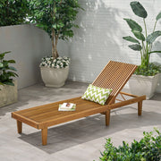 Nadine - Stylish Chaise Lounge Chair - Teak - R&R Furniture Gallery (Fountain Valley, CA)