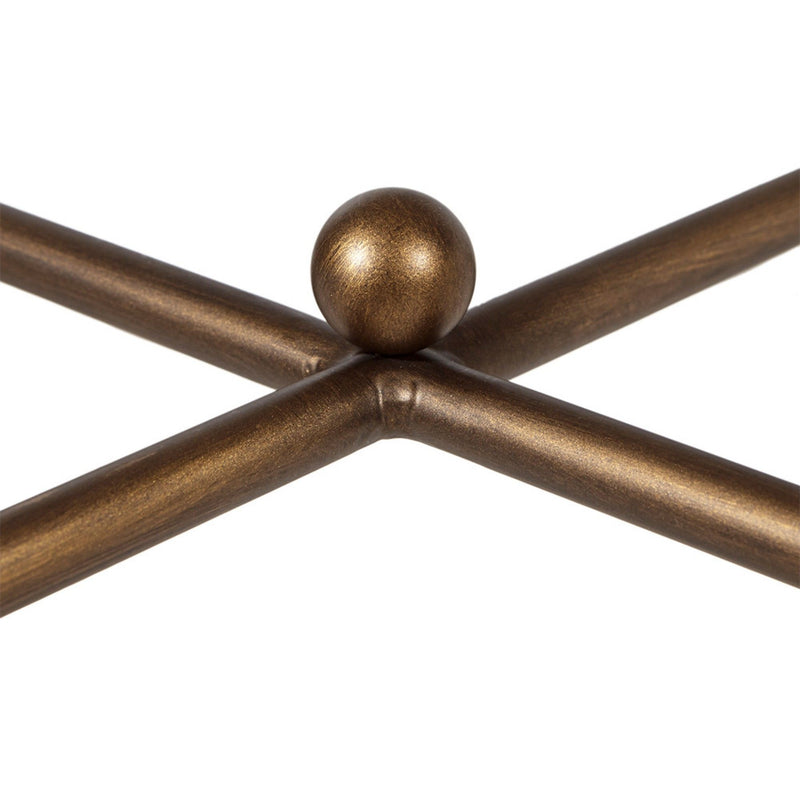 Metal Rectangle Coffee Table With Tempered Glass Top - Bronze - R&R Furniture Gallery (Fountain Valley, CA)