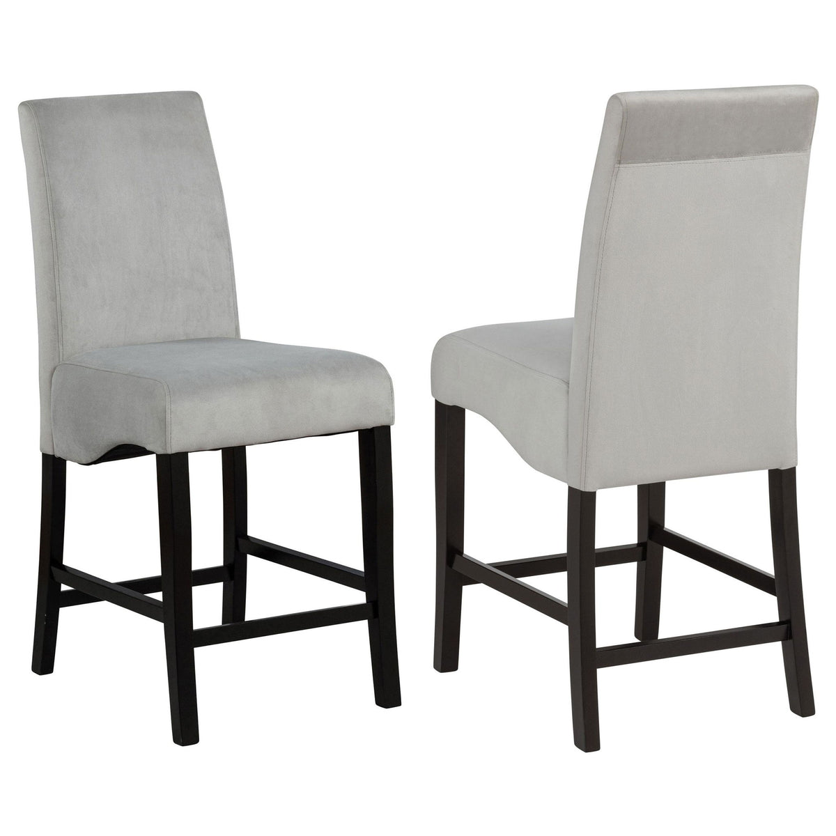 Stanton Velvet Upholstered Counter Chair Grey (Set of 2)