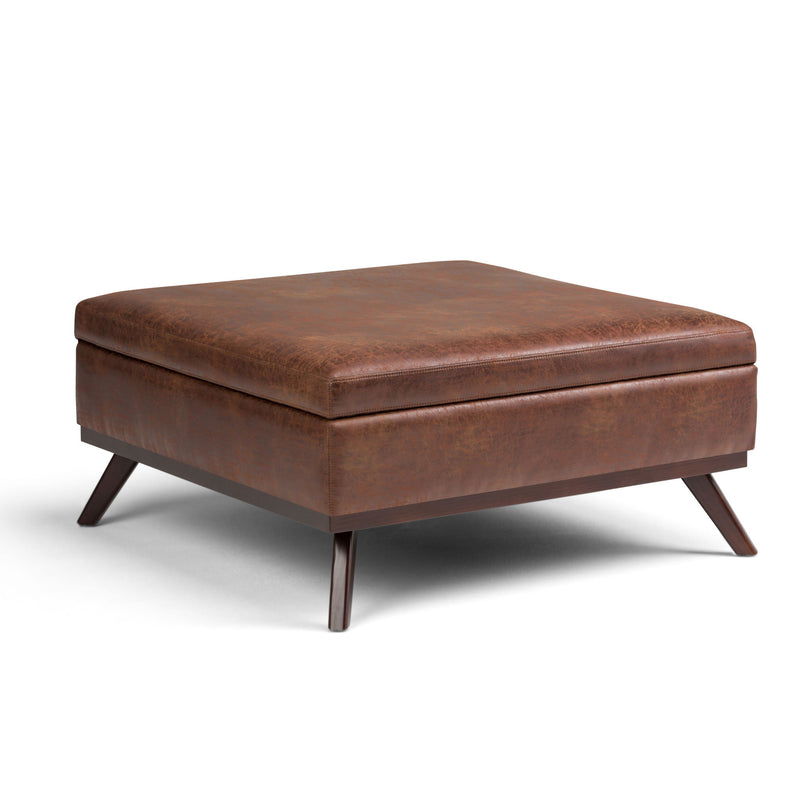 Owen - Multifunctional Square Coffee Table Storage Ottoman - R&R Furniture Gallery (Fountain Valley, CA)