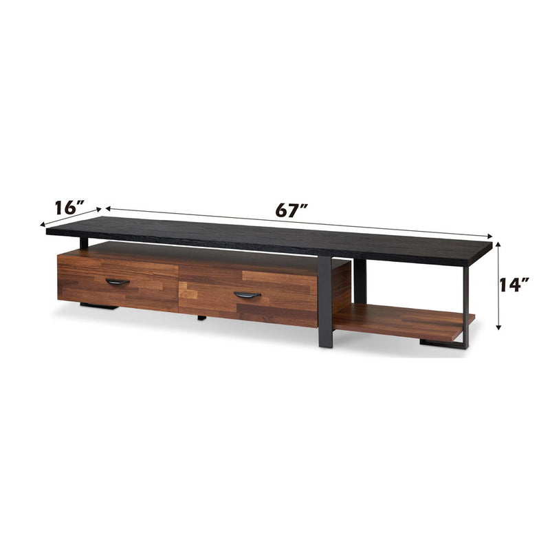 Elling - TV Stand - Walnut & Black - R&R Furniture Gallery (Fountain Valley, CA)