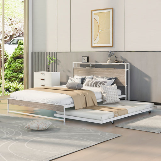 Platform Bed Frame With Trundle, USB Ports And Slat Support, No Box Spring Needed - R&R Furniture Gallery (Fountain Valley, CA)