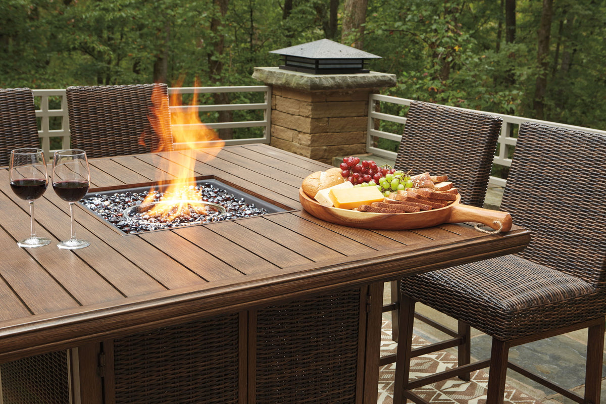 Paradise Trail - Outdoor Fire Pit Table Set - R&R Furniture Gallery (Fountain Valley, CA)