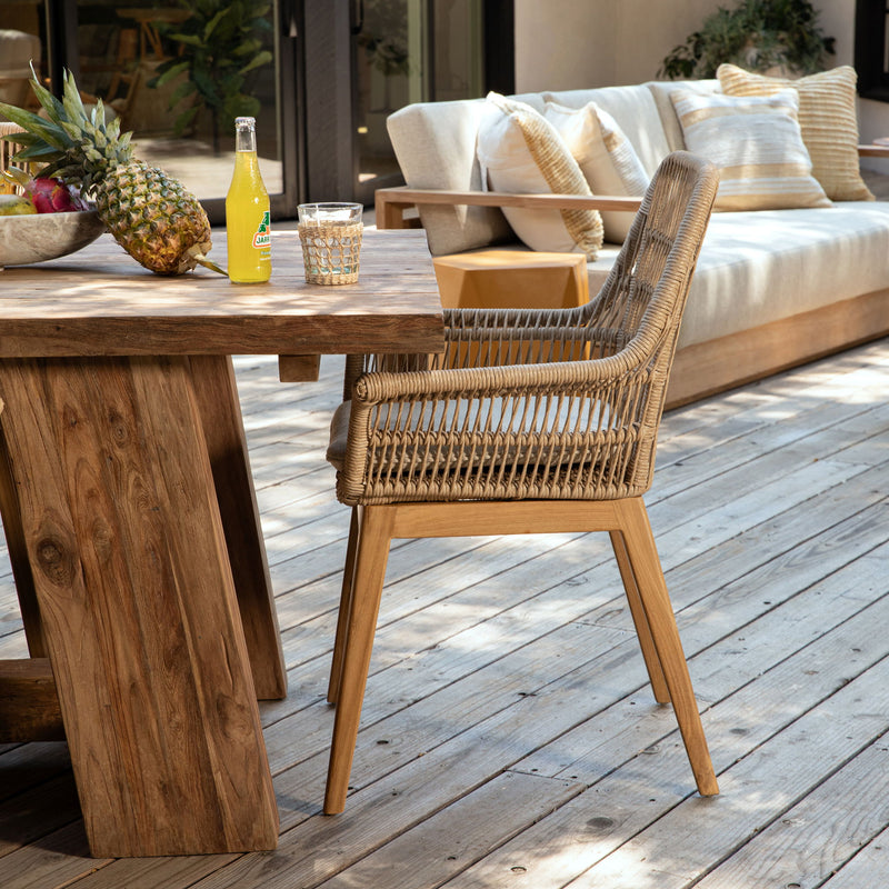 Kenna - Outdoor Dining Chair (Set of 2) - Natural And Ivory