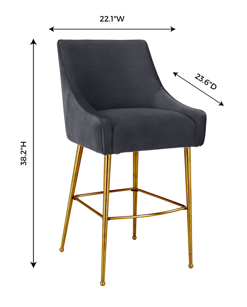 Beatrix - Pleated Velvet Stool - R&R Furniture Gallery (Fountain Valley, CA)