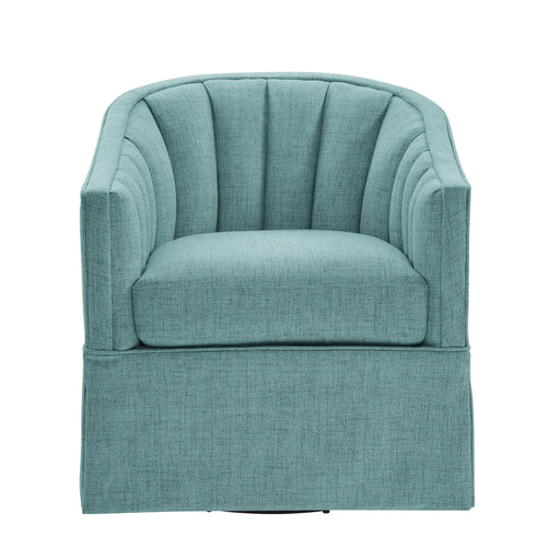 Solitude - Skirted Swivel Accent Chair With Hemp Like - R&R Furniture Gallery (Fountain Valley, CA)