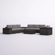 Modern Patio Rattan Sectional Set With Cushions - R&R Furniture Gallery (Fountain Valley, CA)