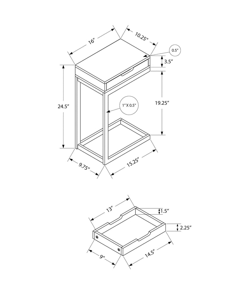 Accent Table, C - Shaped Contemporary Elegant Desig - R&R Furniture Gallery (Fountain Valley, CA)