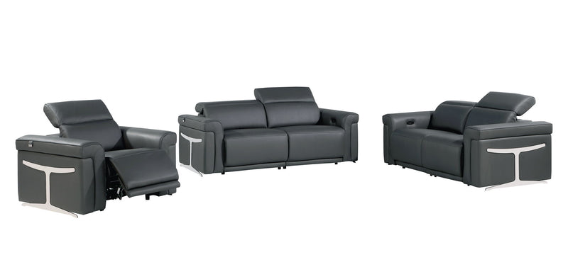1126 - Top Grain Power Reclining Italian Leather Living Room Set - R&R Furniture Gallery (Fountain Valley, CA)