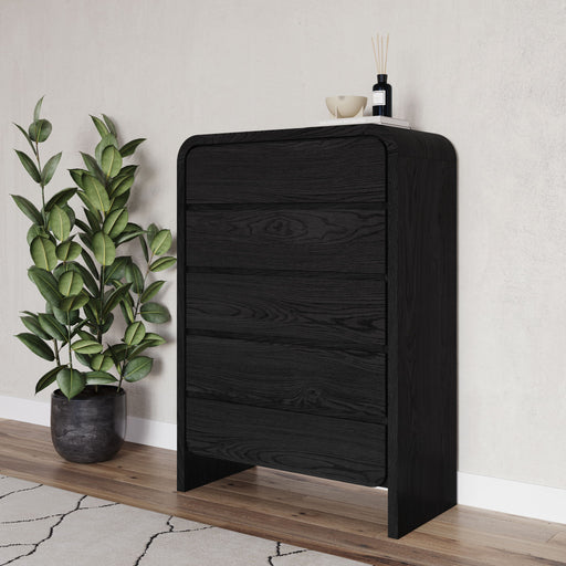 Elora Five Drawer Chest in Jet Black Ash - R&R Furniture Gallery (Fountain Valley, CA)