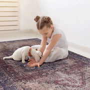 Maval - 3' X 5' Washable Area Rug - Burgundy - R&R Furniture Gallery (Fountain Valley, CA)