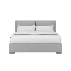 Grant King Pillow Back Uph Bed-Alum