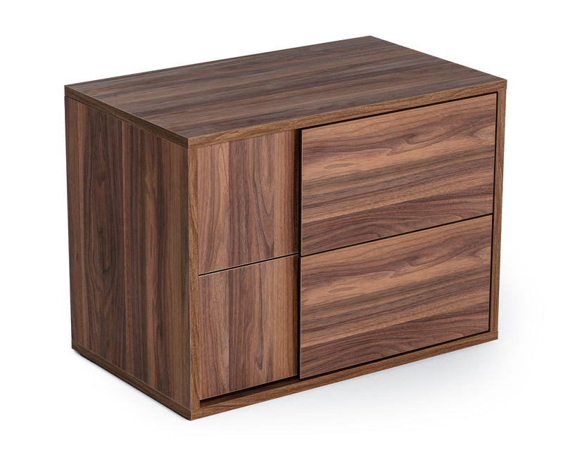 Asus - Italian Modern Walnut Nightstand