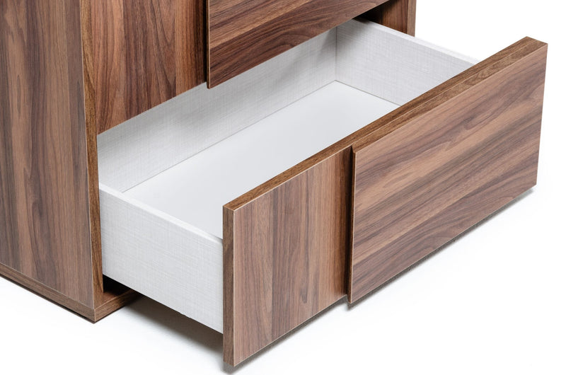 Asus - Italian Modern Walnut Nightstand — view 3