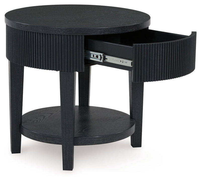 Marstream - Round End Table - Black - R&R Furniture Gallery (Fountain Valley, CA)