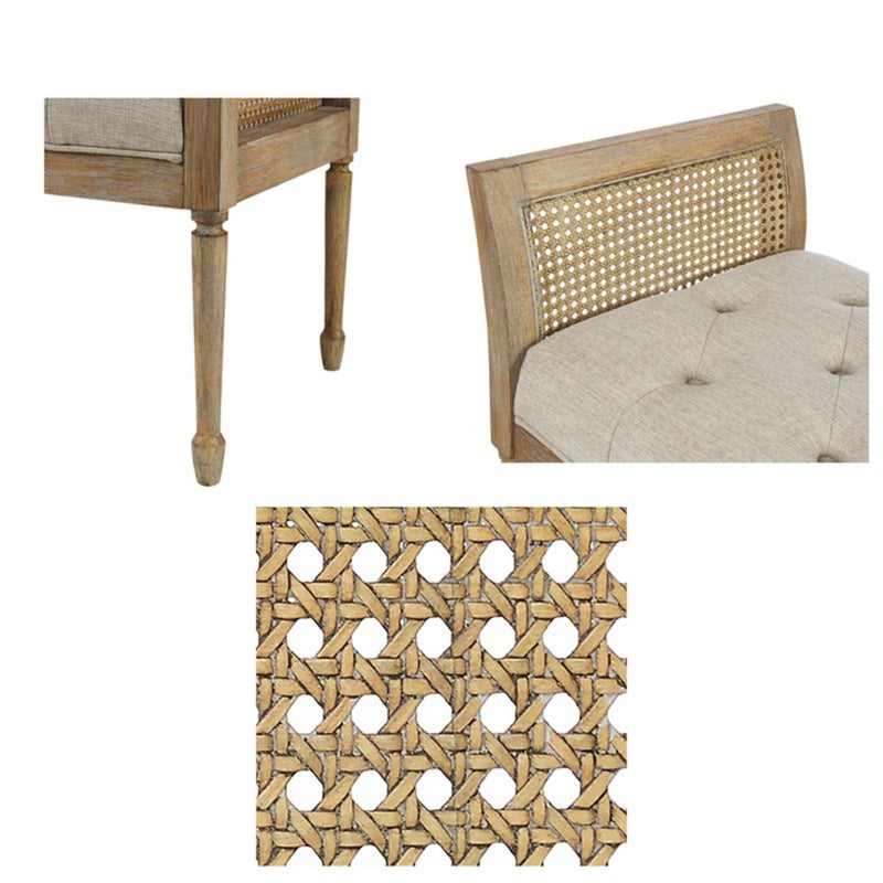 Accent Bench With Arm - Natural - R&R Furniture Gallery (Fountain Valley, CA)