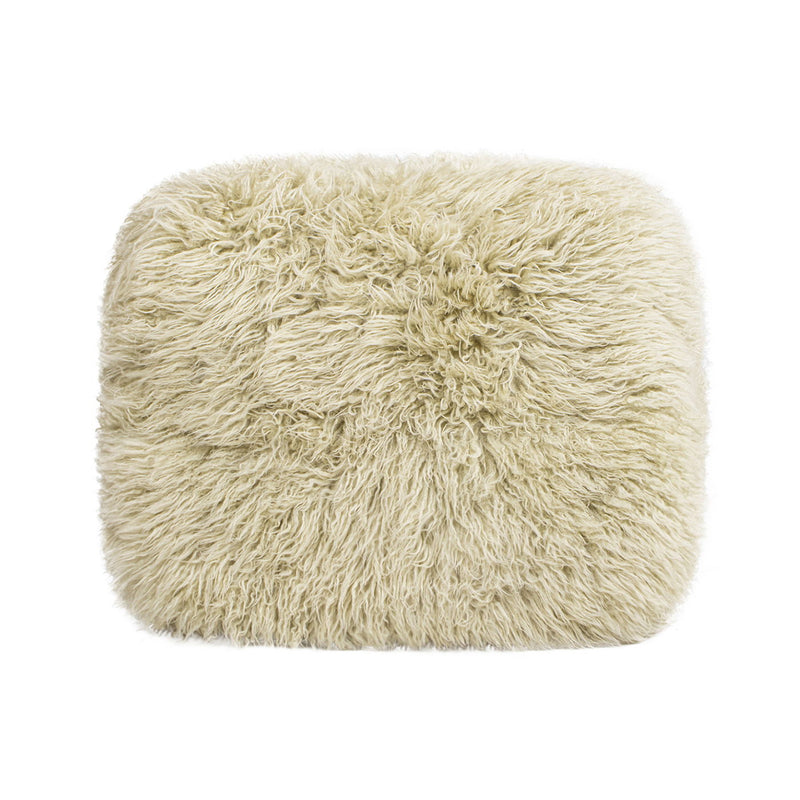 Enchante - New Zealand Sheepskin Rectangular Accent Ottoman - Taupe / Natural - R&R Furniture Gallery (Fountain Valley, CA)