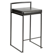 Lumi Source Fuji contemporary style stackable counter stool with a sleek design, featuring a cushioned seat and modern metal frame.