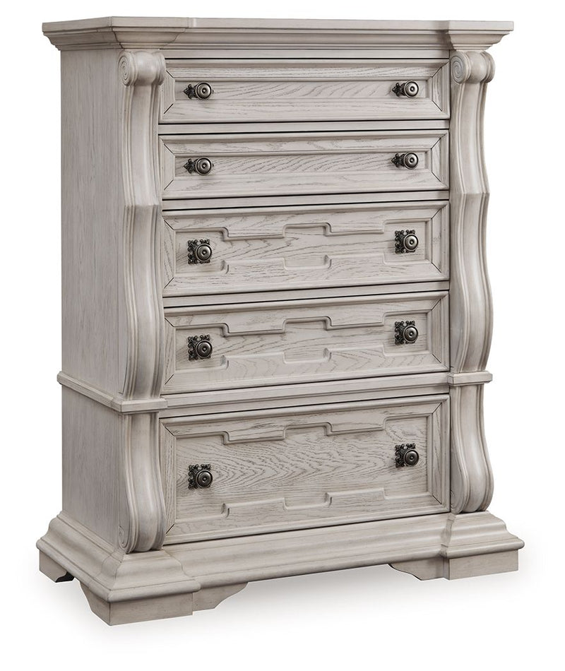 Bruchandi - Five Drawer Chest - Antique White - R&R Furniture Gallery (Fountain Valley, CA)