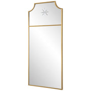 Uttermost Caddington tall wall mirror with brass frame, featuring a sleek and reflective surface for elegant home decor.