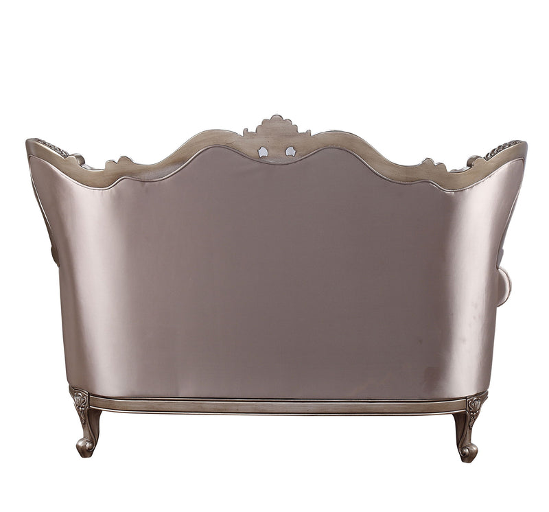 Jayceon - Loveseat With 2 Pillows - Fabric & Champagne - R&R Furniture Gallery (Fountain Valley, CA)