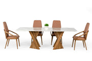 Cadence - Modern Walnut & Marble Dining Table — view 3