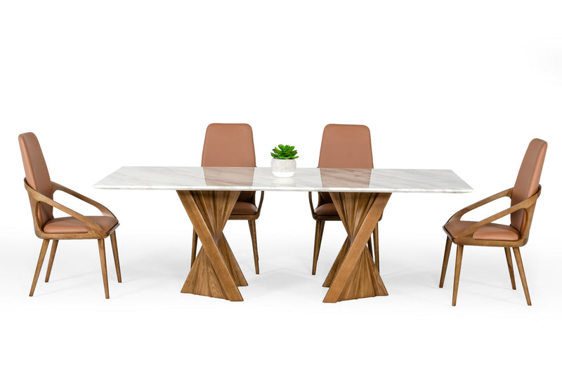 Cadence - Modern Walnut & Marble Dining Table — view 3