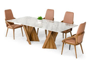 Cadence - Modern Walnut & Marble Dining Table — view 4