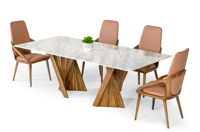 Cadence - Modern Walnut & Marble Dining Table — view 4