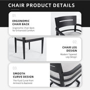 Modern Outdoor Patio Dining Set With Table And Chairs With Sunbrella Cushions - R&R Furniture Gallery (Fountain Valley, CA)