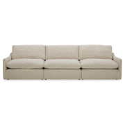 Fedora - Modern White Fabric Sectional Sofa + Ottoman — view 4