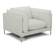Harvest - Modern White Full Leather Chair — view 3