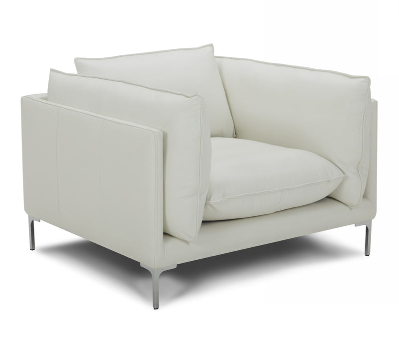 Harvest - Modern White Full Leather Chair — view 3