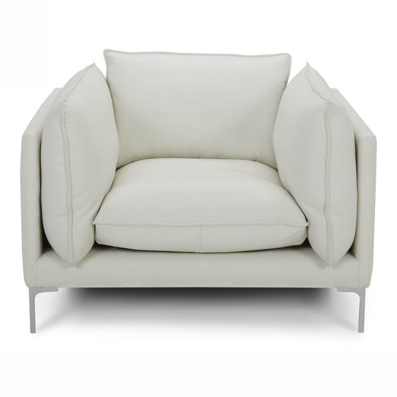 Harvest - Modern White Full Leather Chair — view 2