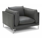 Harvest - Modern Grey Full Leather Chair — view 2