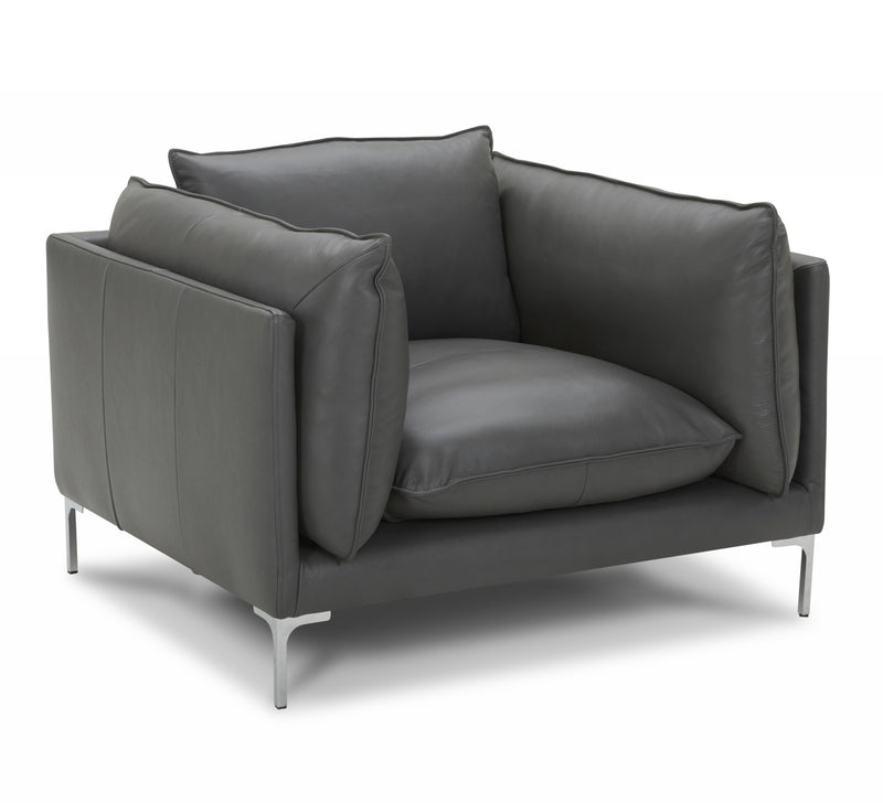 Harvest - Modern Grey Full Leather Chair — view 2