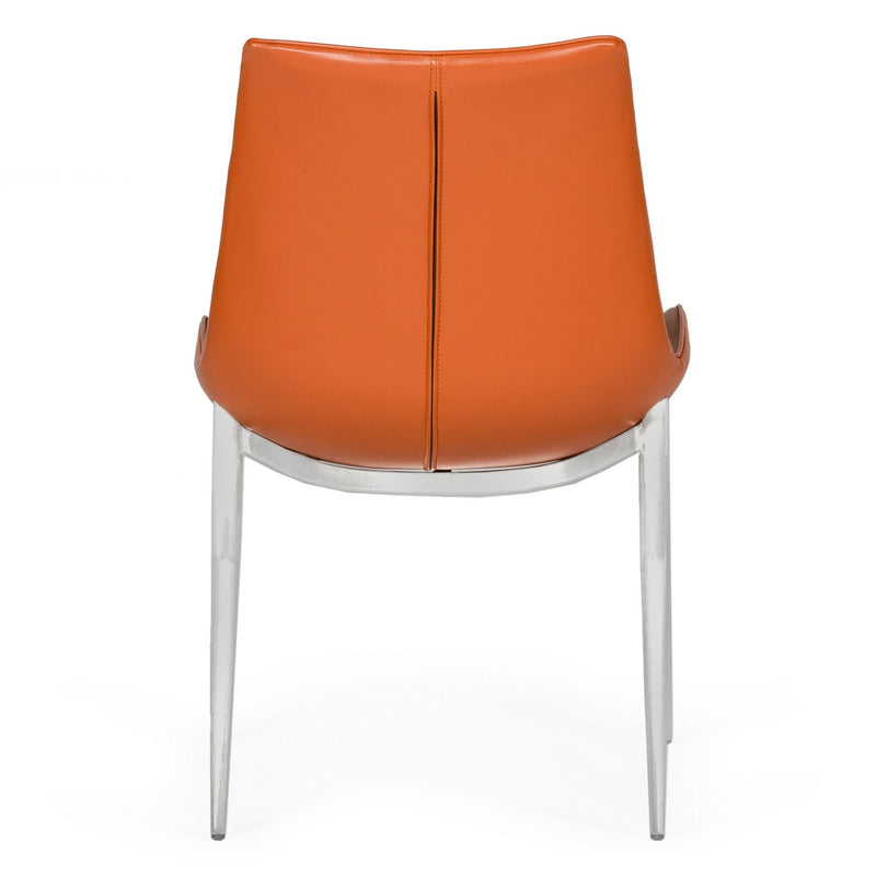 Holt - Modern Cognac Eco-Leather Dining Chair (Set of 2) — view 4