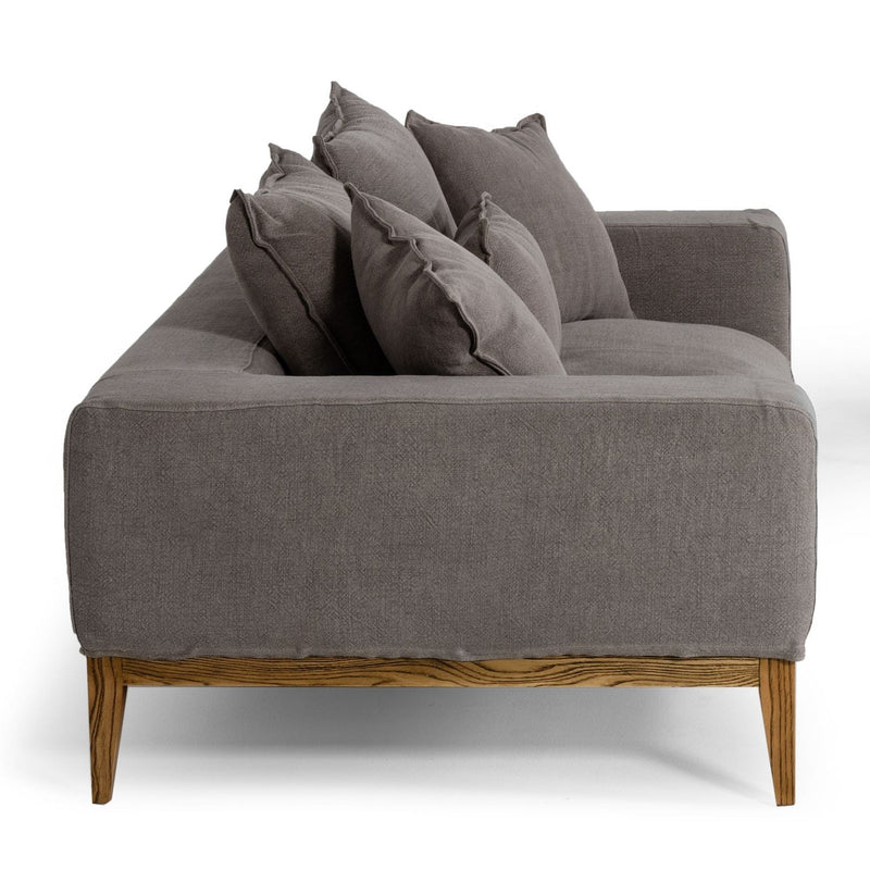 Corina - Modern Grey Fabric Sofa — view 3