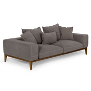 Corina - Modern Grey Linen Loveseat — view 3